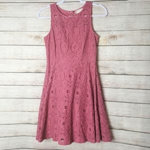 Altar'd State Sleeveless Eyelet Maueve Dusty Pink Summer Dress Size Small